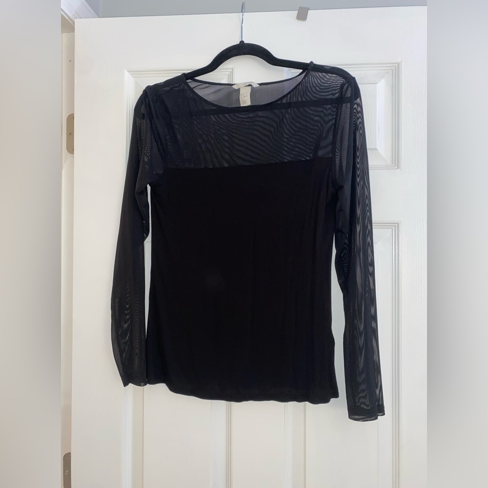 Black shirt with mesh on top